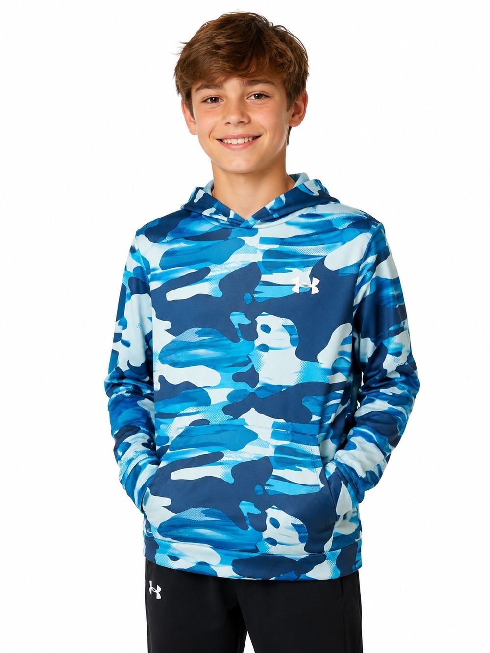 Under Armour Boys' Blue Camo Pullover Hoodie